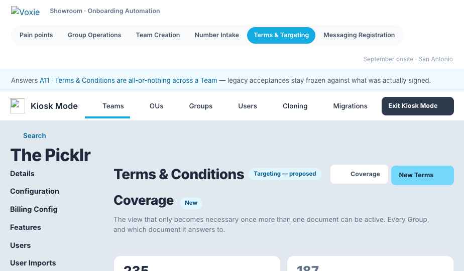 Terms & Targeting prototype